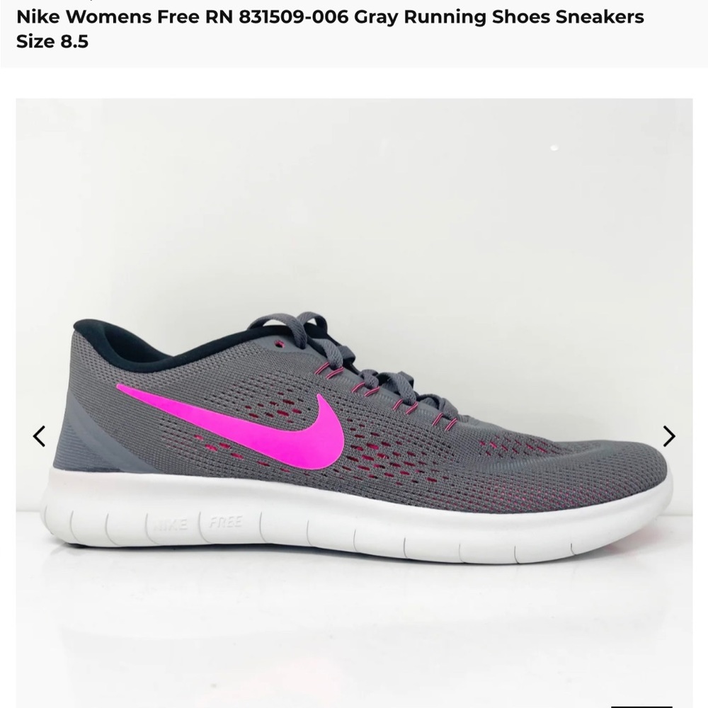 Nike Womens Free RN 831509-006 Gray Running Shoes Sneakers Size 9